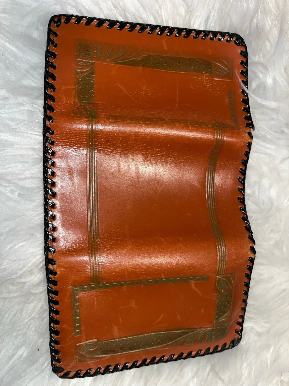 Handstitched Leather Wallet - Burnt Orange